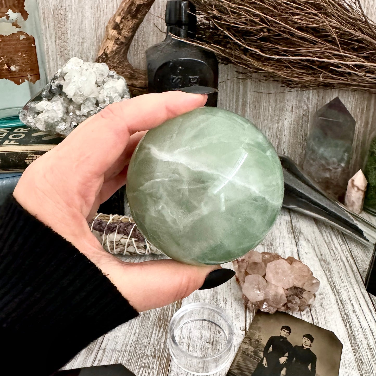 Green Fluorite Crystal Ball / FoxlarkCrystals