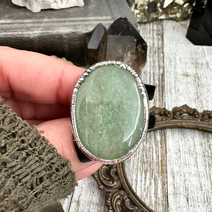 Green Aventurine Ring Silver Size 7 8 9 10 / Foxlark Collection