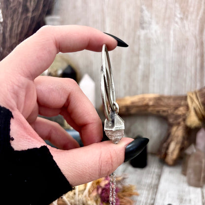 Herkimer Diamond Crystal  Necklace in Fine Silver / Foxlark Collection - One of a Kind