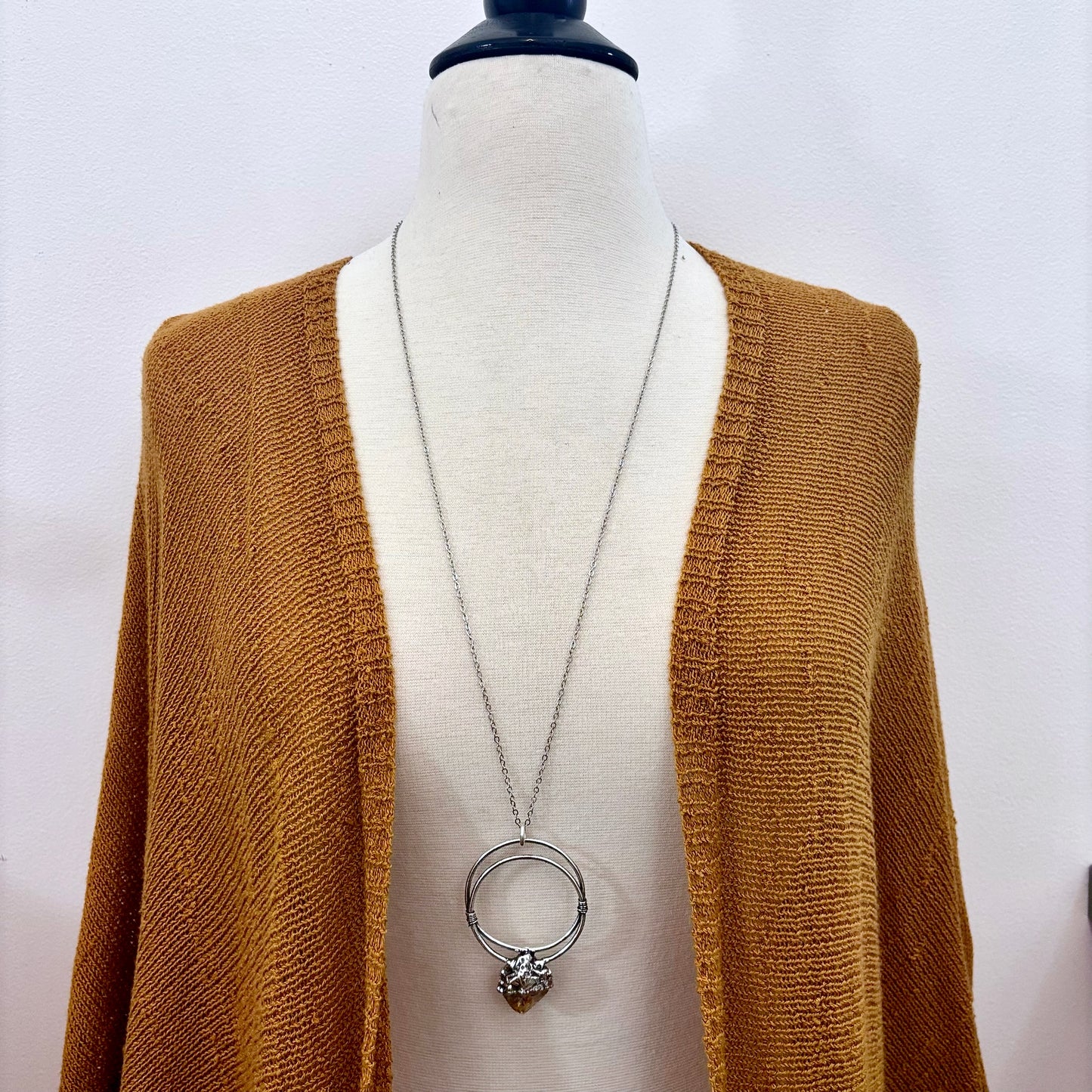 Big Raw Citrine Necklace in Fine Silver / Foxlark Collection - One of a Kind