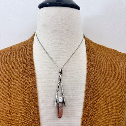 Garden Quartz Crystal Necklace in Silver /Sticks & Stones Collection