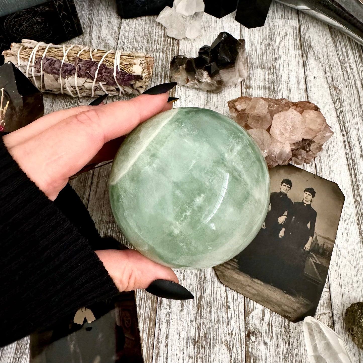 Green Fluorite Crystal Ball / FoxlarkCrystals