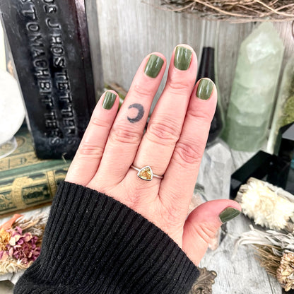 Dainty Triangle Citrine Ring Set in Sterling Silver / Curated by FOXLARK Collection