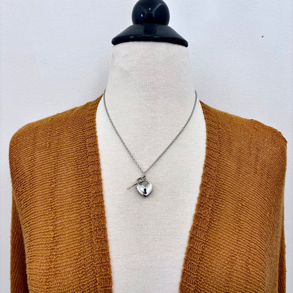 Heart Lock and Key Urn Pendant Necklace - Stainless Steel / Cremation Jewelry