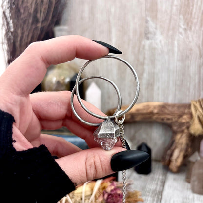 Herkimer Diamond Crystal  Necklace in Fine Silver / Foxlark Collection - One of a Kind