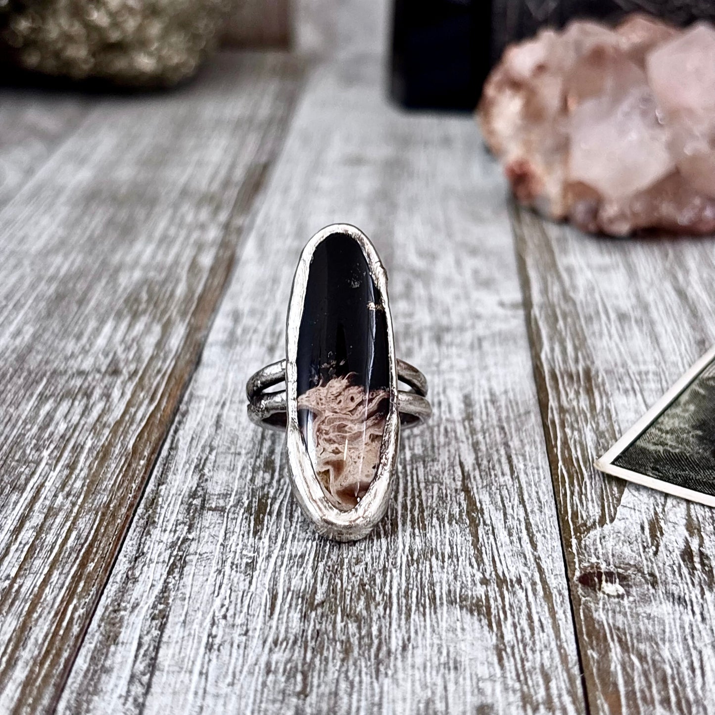 Fossilized Palm Root Ring Size 10 / Foxlark Collection - One of a Kind