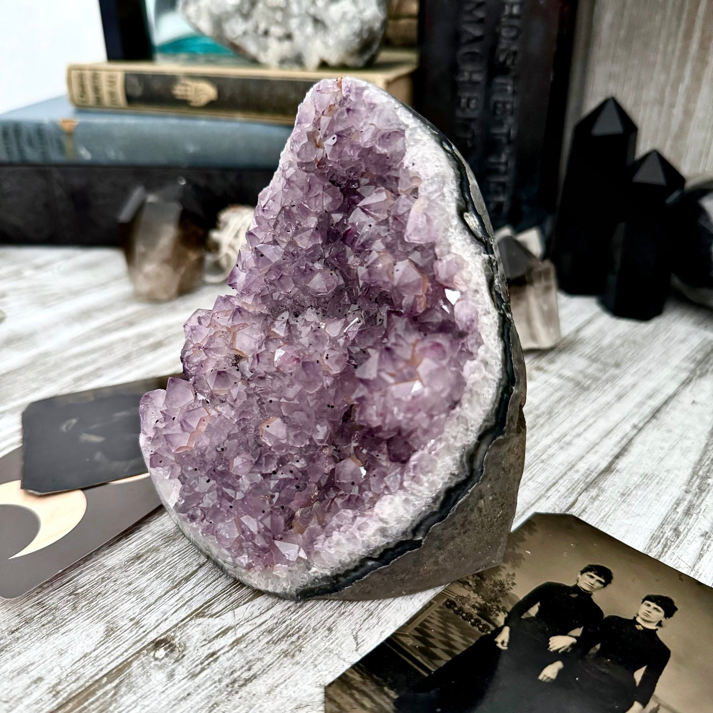 Large Self Standing  Amethyst Geode Crystal Cluster / FoxlarkCrystals