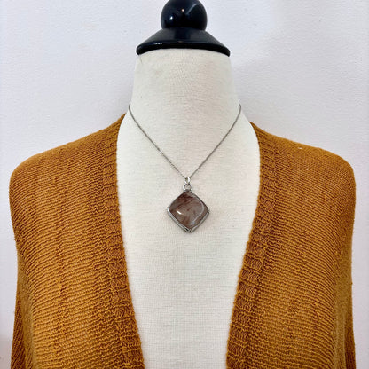 Rutilated Quartz Crystal Necklace in Fine Silver / Foxlark Collection - One of a Kind