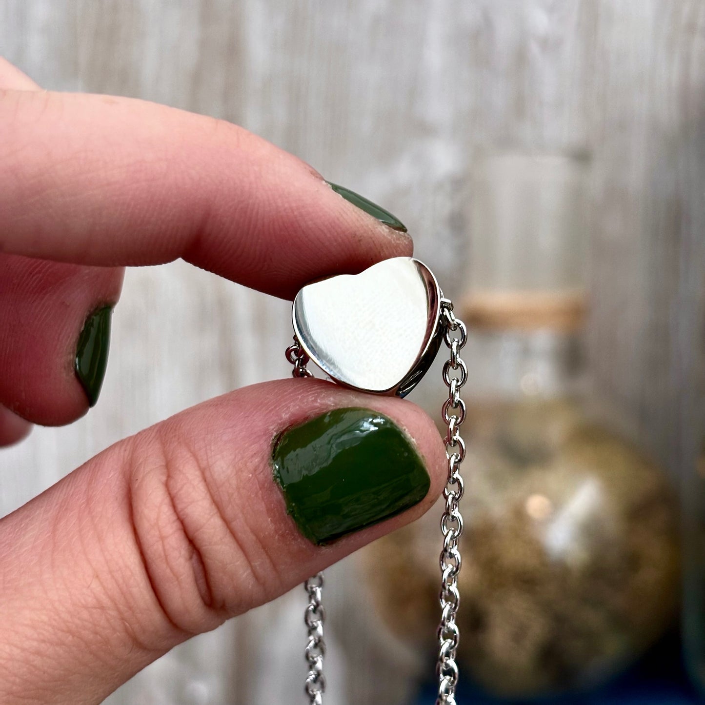 Tiny Heart Urn Necklace - Stainless Steel / Cremation Necklace Memorial Jewelry