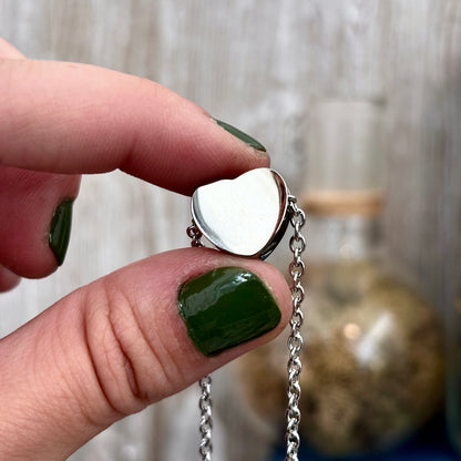 Tiny Heart Urn Necklace - Stainless Steel / Cremation Necklace Memorial Jewelry