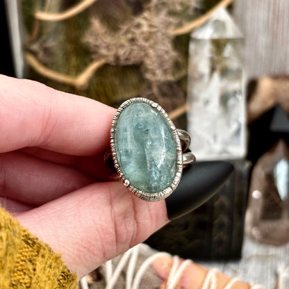 Blue Aquamarine Ring Silver Size 10 / Foxlark Collection