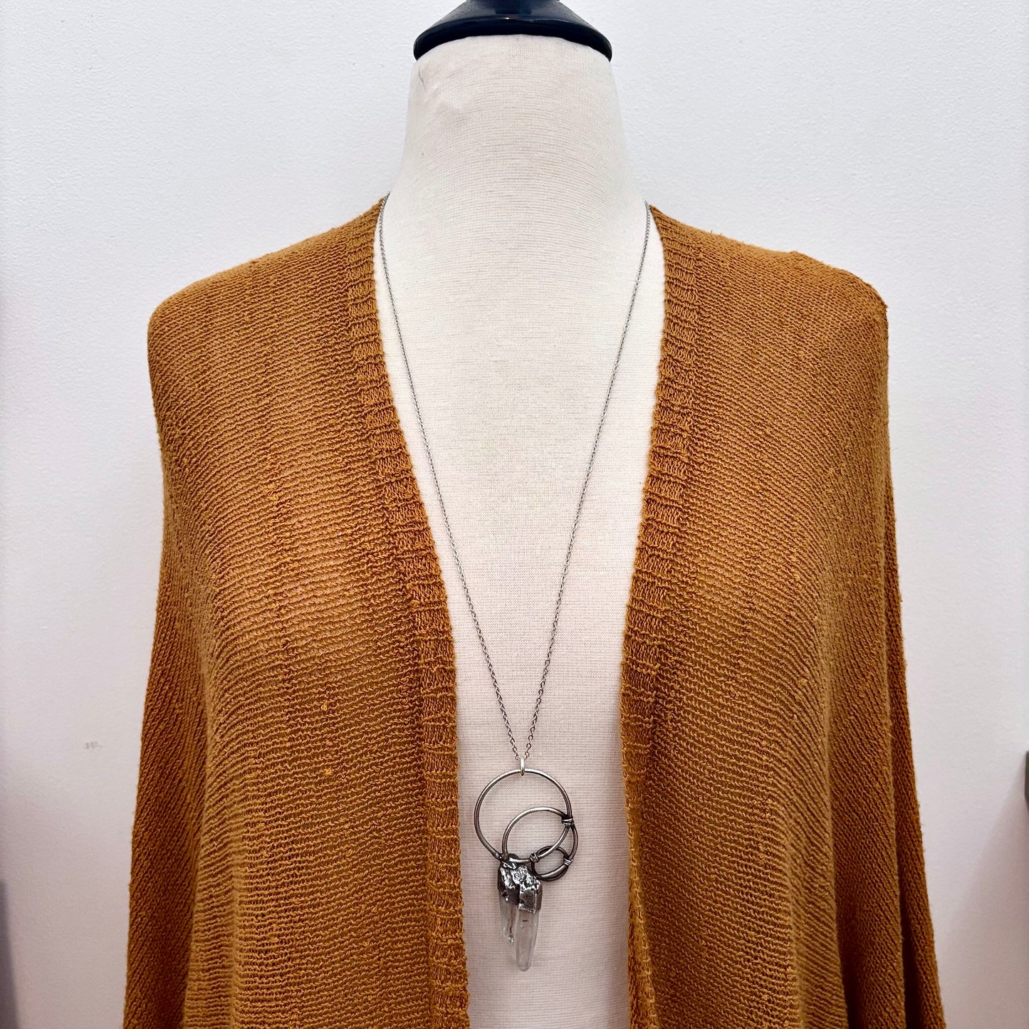 Big Raw Clear Quartz Crystal  Necklace in Fine Silver / Foxlark Collection - One of a Kind