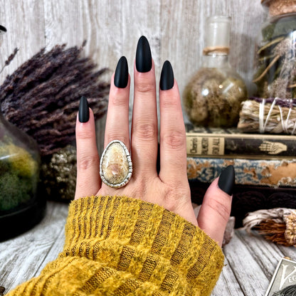 Fossilized Coral Ring Silver Size 5.5 / Foxlark Collection - One of a Kind