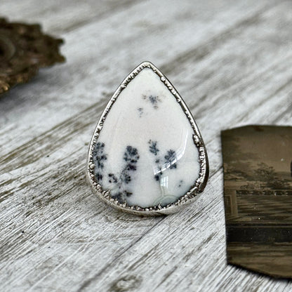 Dendritic Agate Ring Silver Size 7.5 / Foxlark Collection