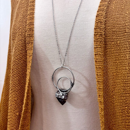 Raw Smoky Quartz Crystal  Necklace in Fine Silver / Foxlark Collection - One of a Kind