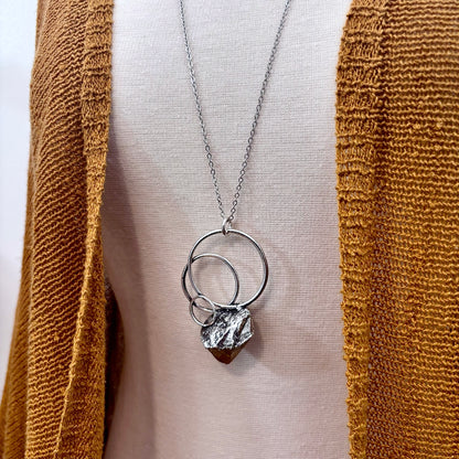 Big Raw Citrine Necklace in Fine Silver / Foxlark Collection - One of a Kind