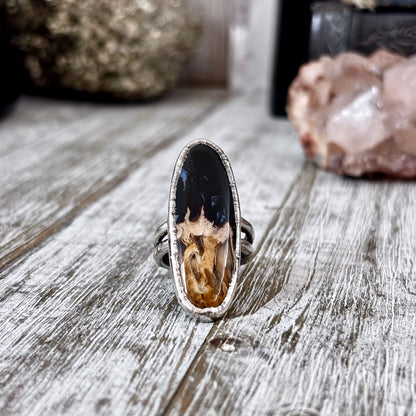 Fossilized Palm Root Ring Size 6.5  / Foxlark Crystal Jewelry Collection