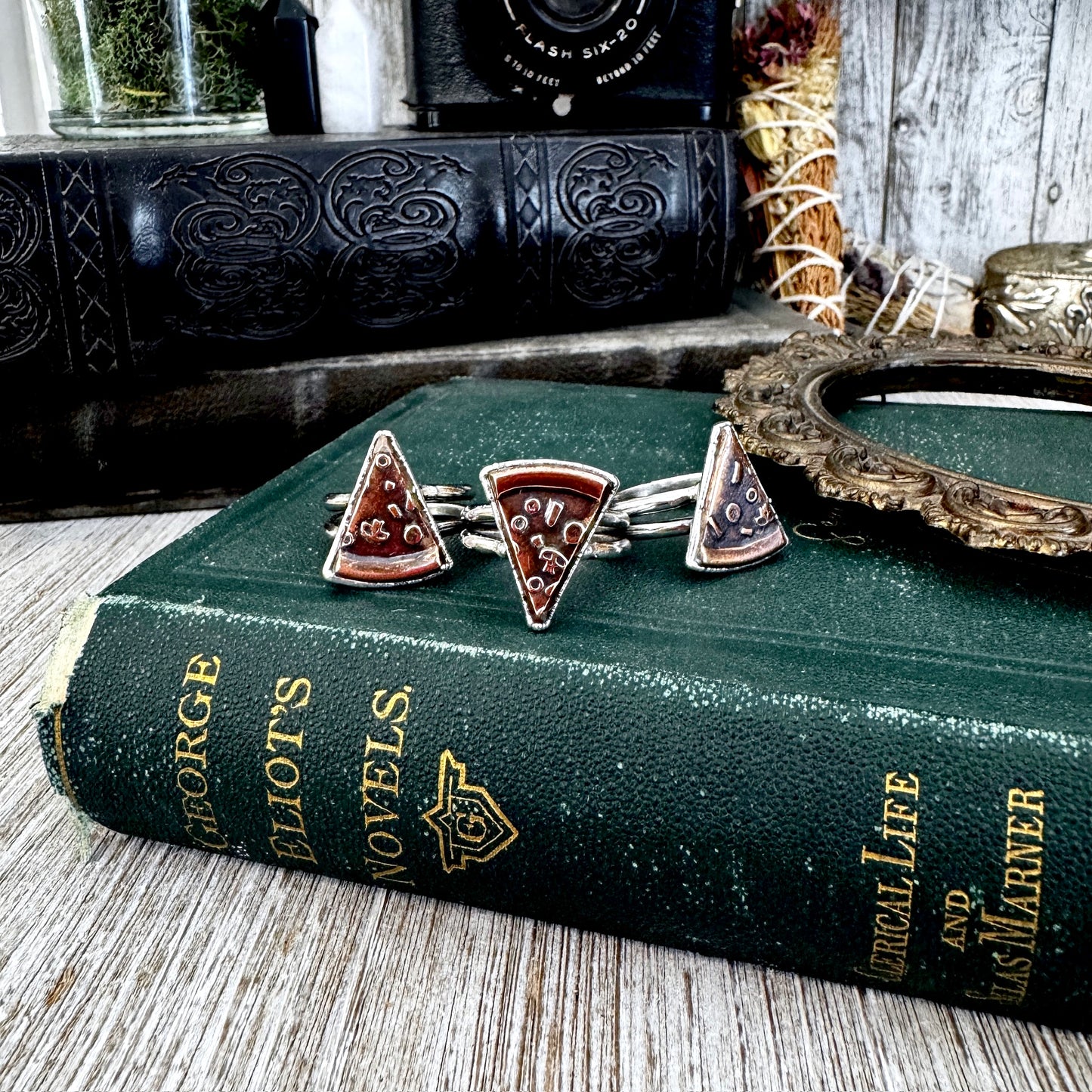 Lucky Penny Club - Pizza Slice Ring Size 8 or 9  Fine Silver - Foxlark Collection
