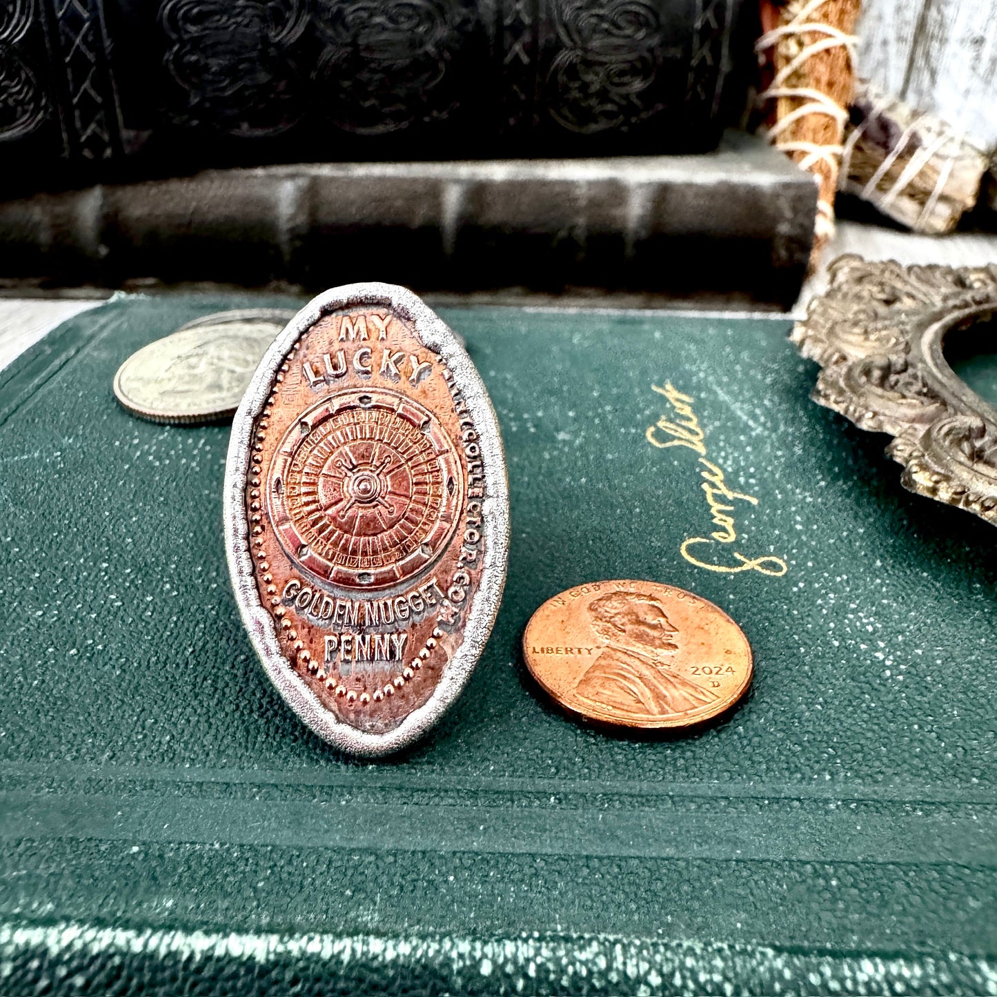 Lucky Penny Club - Vintage My Lucky Penny Pressed Penny Ring Fine Silver Size 9 / One of a Kind