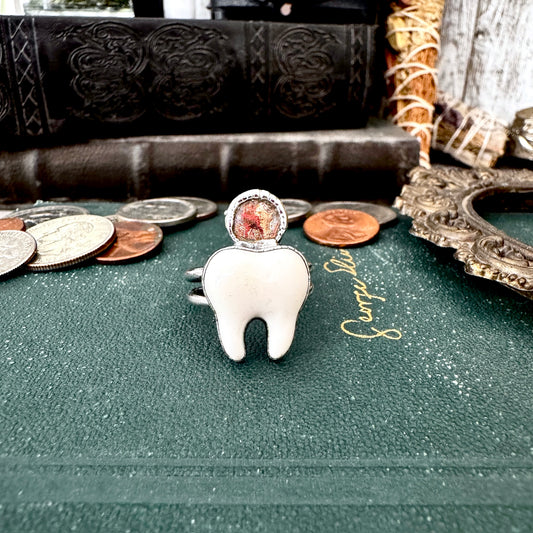 Lucky Penny Club - Tooth Fairy Ring Fine Silver Size 10 / One of a Kind