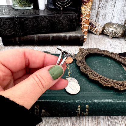 Lucky Penny Club - HOBO Nickel Alligator Coin Ring Fine Silver Size 7.5 / One of a Kind