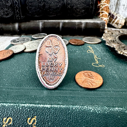Lucky Penny Club - Vintage My Lucky Penny Pressed Penny Ring Fine Silver Size 10.5 / One of a Kind