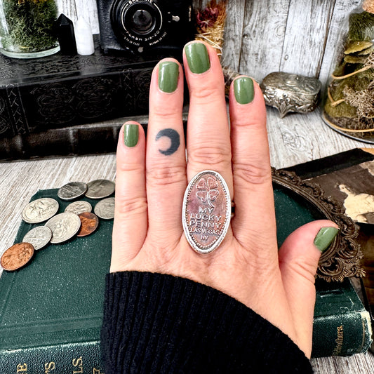 Lucky Penny Club - Vintage My Lucky Penny Pressed Penny Ring Fine Silver Size 10.5 / One of a Kind
