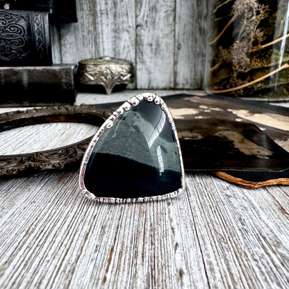 The Colossal Collection - Spiderweb Obsidian Crystal Ring Fine Silver Size 9.5 / Foxlark Collection - One of a Kind FOXLARK