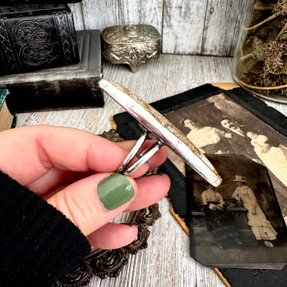 The Colossal Collection - Fossilized Coral Crystal Ring Fine Silver Size 10 / Foxlark Collection - One of a Kind FOXLARK