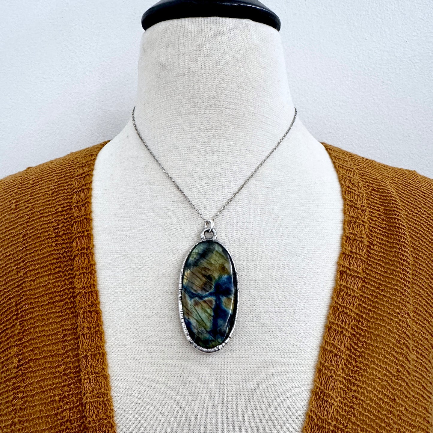 The Colossal Collection - Blue Labradorite Necklace in Fine Silver / One of a Kind