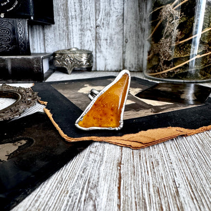 The Colossal Collection - Raw Baltic Amber Ring Fine Silver Size 11 /  One of a Kind FOXLARK