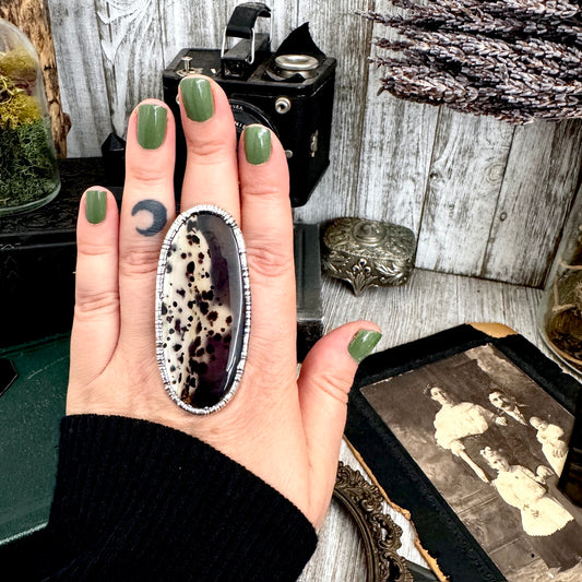 The Colossal Collection - Montana Moss Agate Crystal Ring Fine Silver Size 10.5 /One of a Kind