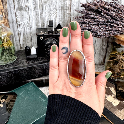 The Colossal Collection - Red Banded Agate Crystal Ring Fine Silver Size 9 / One of a Kind FOXLARK