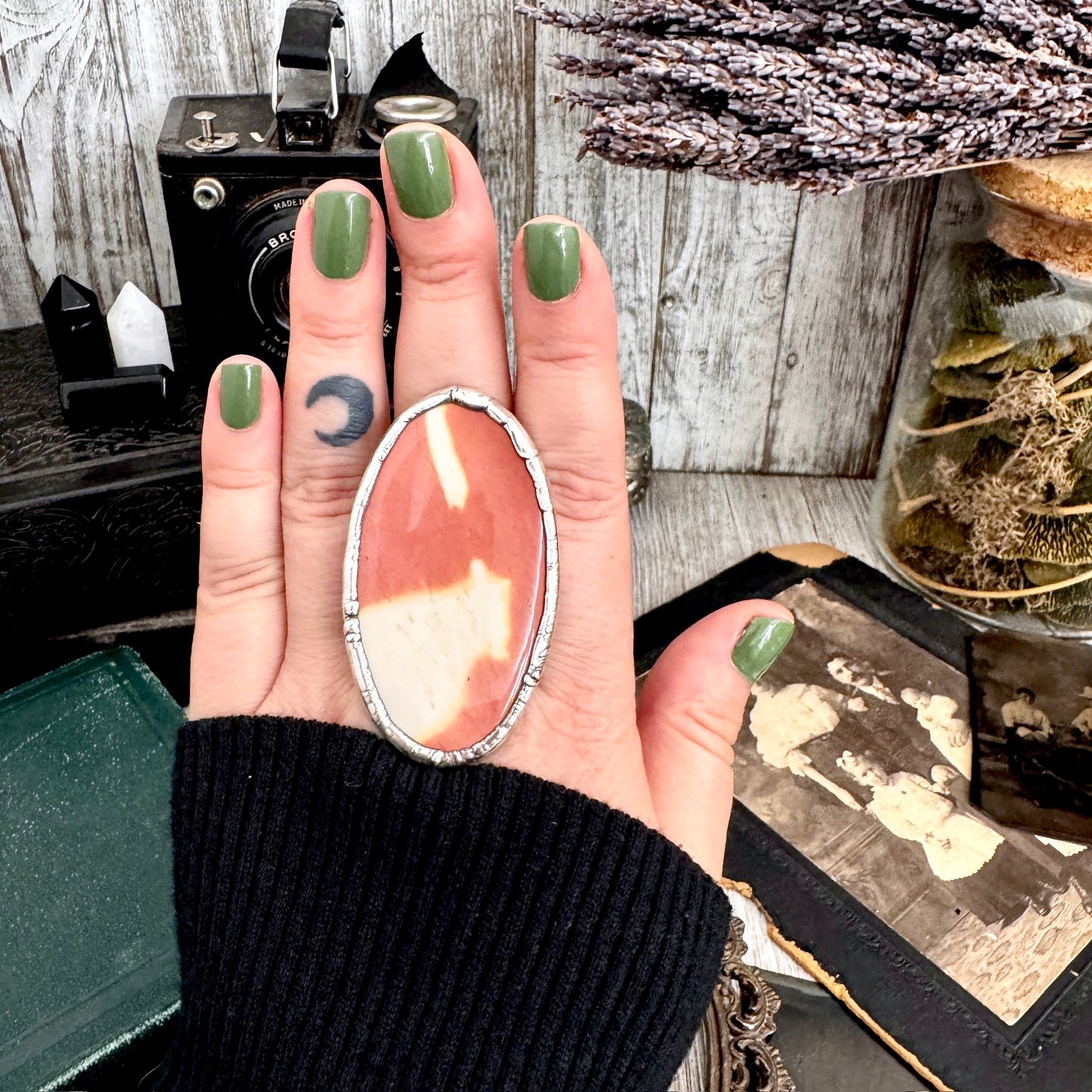 The Colossal Collection - Mookaite Ring Fine Silver Size 11 / One of a Kind FOXLARK