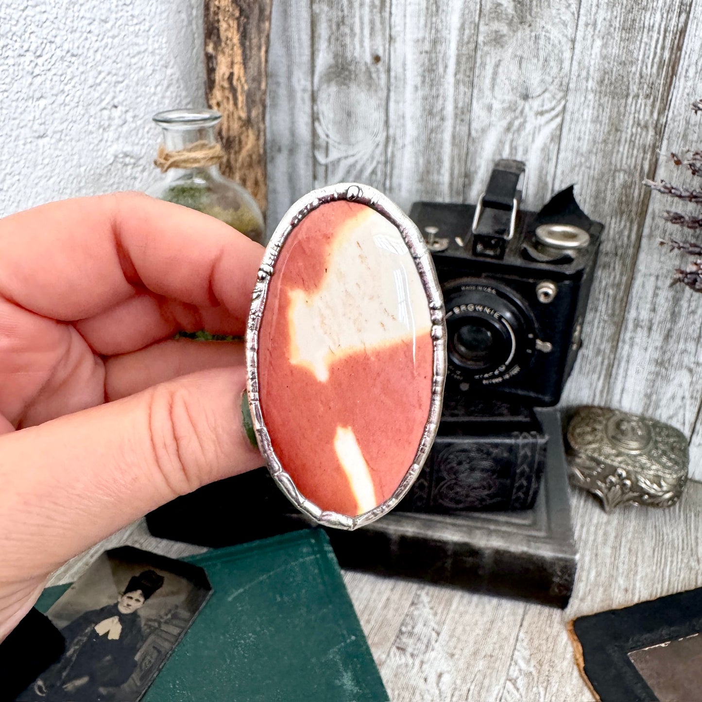 The Colossal Collection - Mookaite Ring Fine Silver Size 11 / One of a Kind FOXLARK