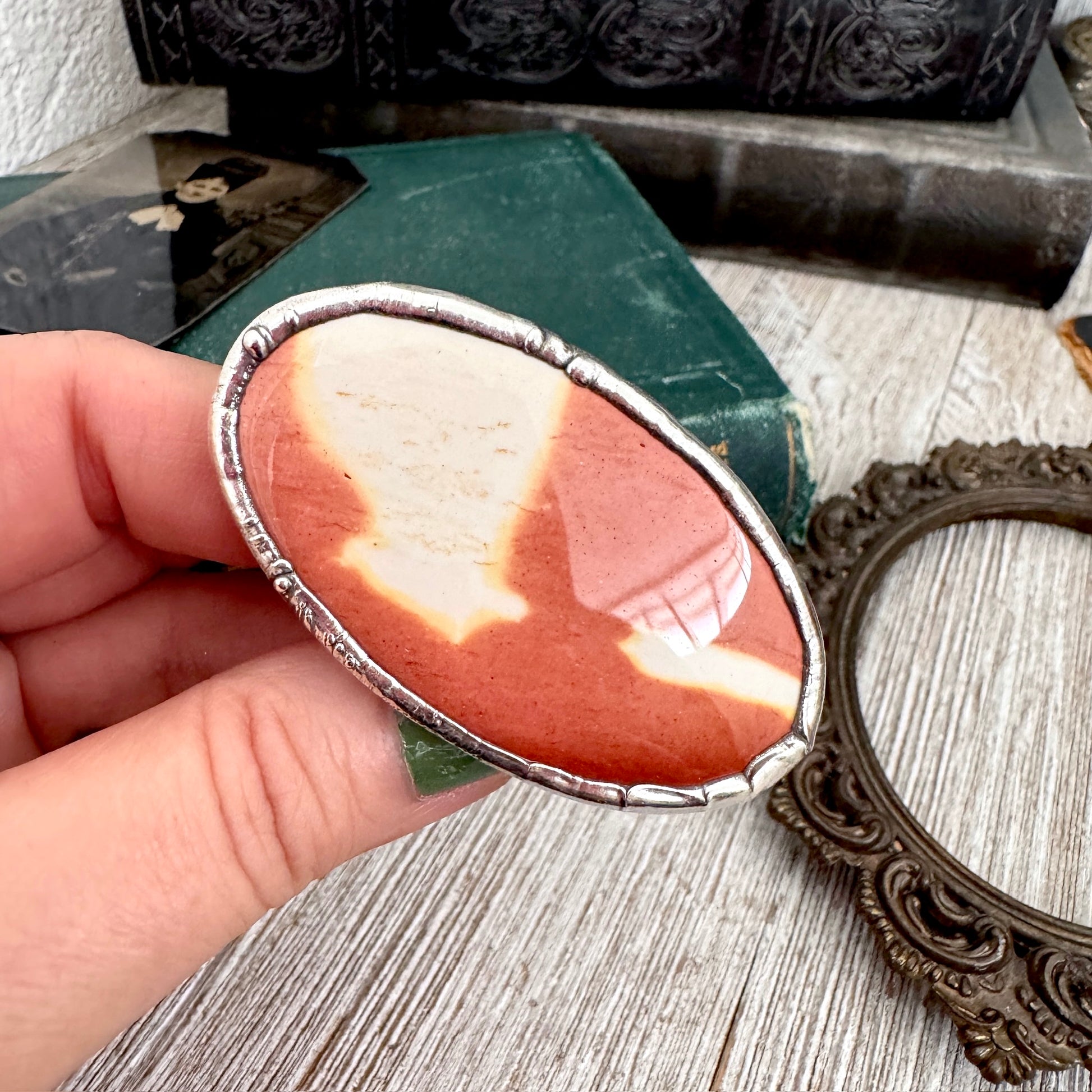 The Colossal Collection - Mookaite Ring Fine Silver Size 11 / One of a Kind FOXLARK