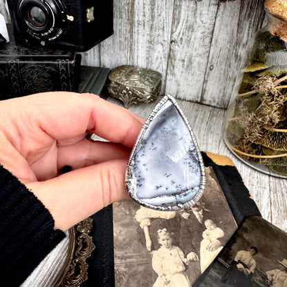 The Colossal Collection -Dendritic Agate Crystal Ring Set in Fine Silver Size 10 / One of a Kind FOXLARK