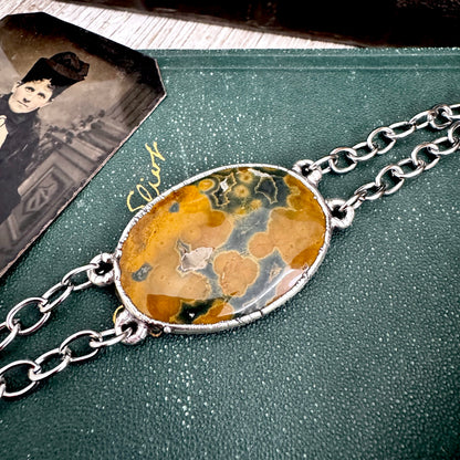 The Colossal Collection - Ocean Jasper Crystal Bracelet Fine Silver / One of a Kind