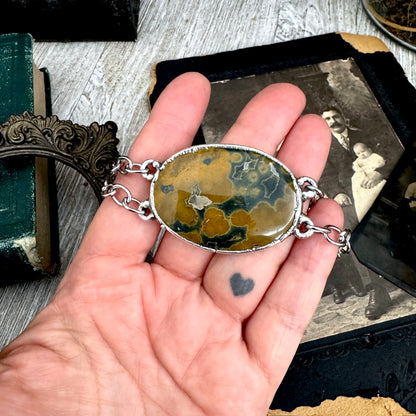 The Colossal Collection - Ocean Jasper Crystal Bracelet Fine Silver / One of a Kind
