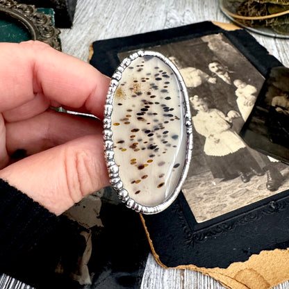 The Colossal Collection - Montana Moss Agate Crystal Ring Fine Silver Size 8 / Foxlark Collection - One of a Kind FOXLARK