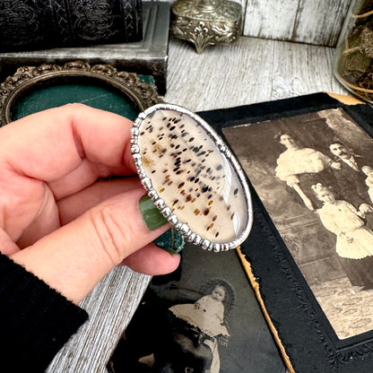 The Colossal Collection - Montana Moss Agate Crystal Ring Fine Silver Size 8 / Foxlark Collection - One of a Kind FOXLARK