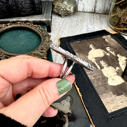 The Colossal Collection - Montana Moss Agate Crystal Ring Fine Silver Size 8 / Foxlark Collection - One of a Kind FOXLARK