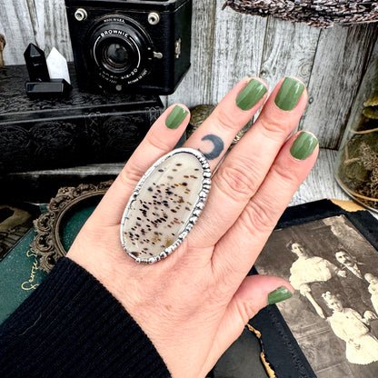 The Colossal Collection - Montana Moss Agate Crystal Ring Fine Silver Size 8 / Foxlark Collection - One of a Kind FOXLARK