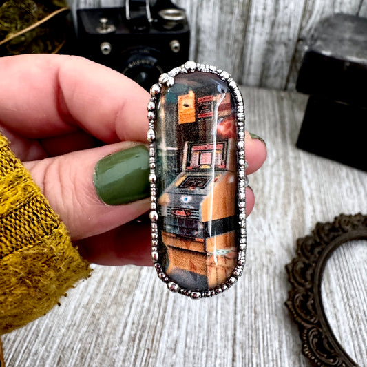 Road To Nowhere  - Vintage Slot Machine Ring Fine Silver Size 9 / One of a Kind
