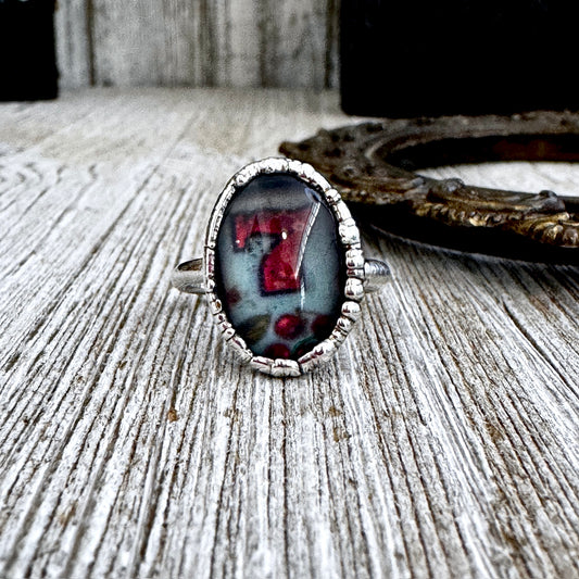 Road To Nowhere - Lucky Number 7 Slot Machine Ring Fine Silver Size 8.5 / One of a Kind