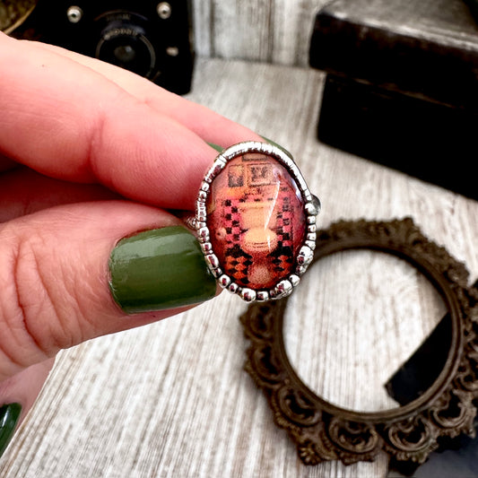 Road To Nowhere - Vintage Dive Bar Toilet Ring Fine Silver Size 7.5 / One of a Kind