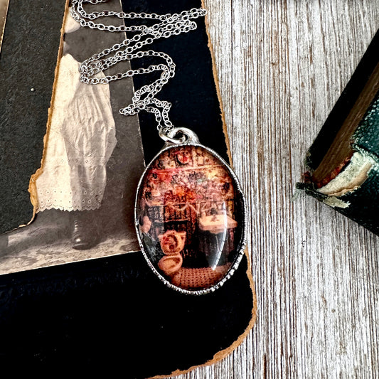 Road To Nowhere - Vintage Dive Bar Bathroom Graffiti Necklace Fine Silver - One of a Kind