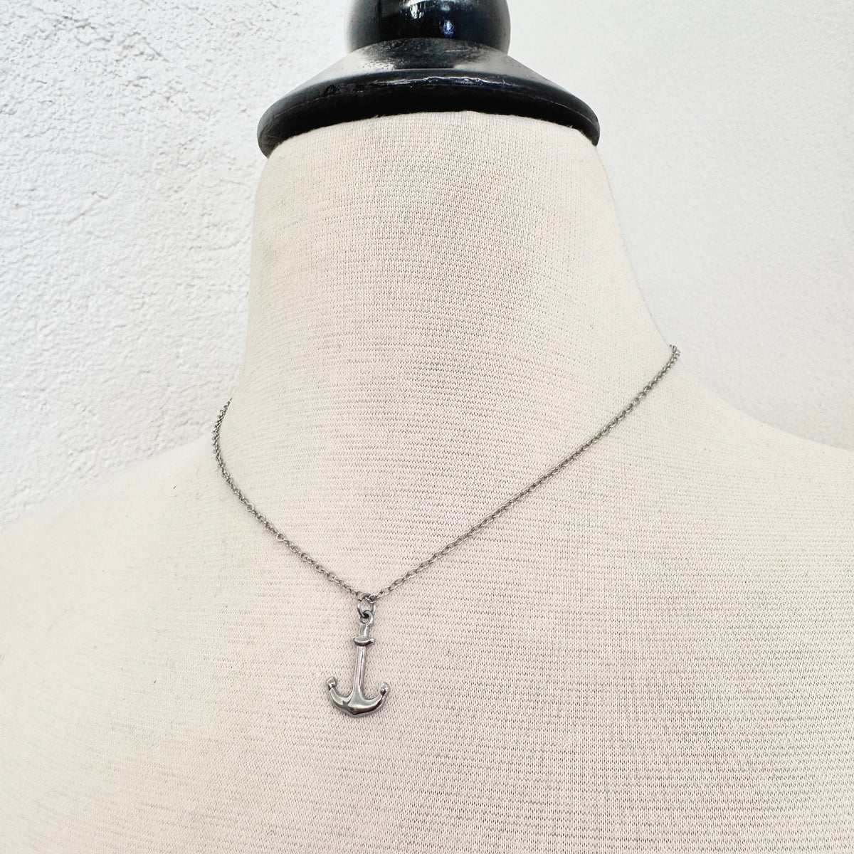 Anchor Charm stainless steel pendant necklace from the Lucky Charm Bar at Foxlark