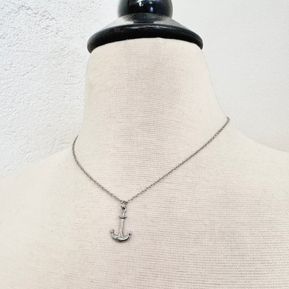 Anchor Charm stainless steel pendant necklace from the Lucky Charm Bar at Foxlark