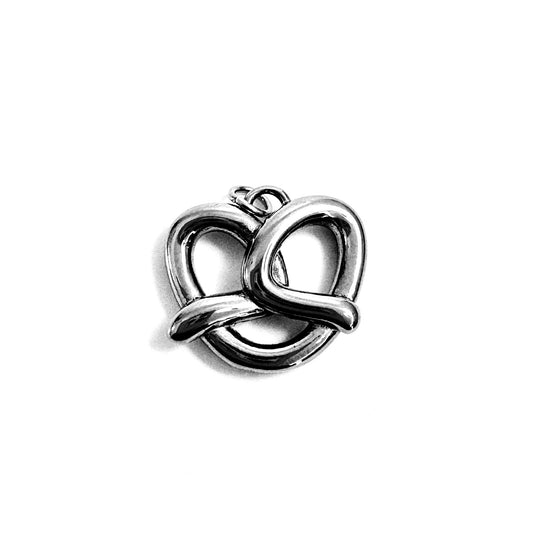 Pretzel Charm stainless steel pendant necklace from the Lucky Charm Bar at Foxlark
